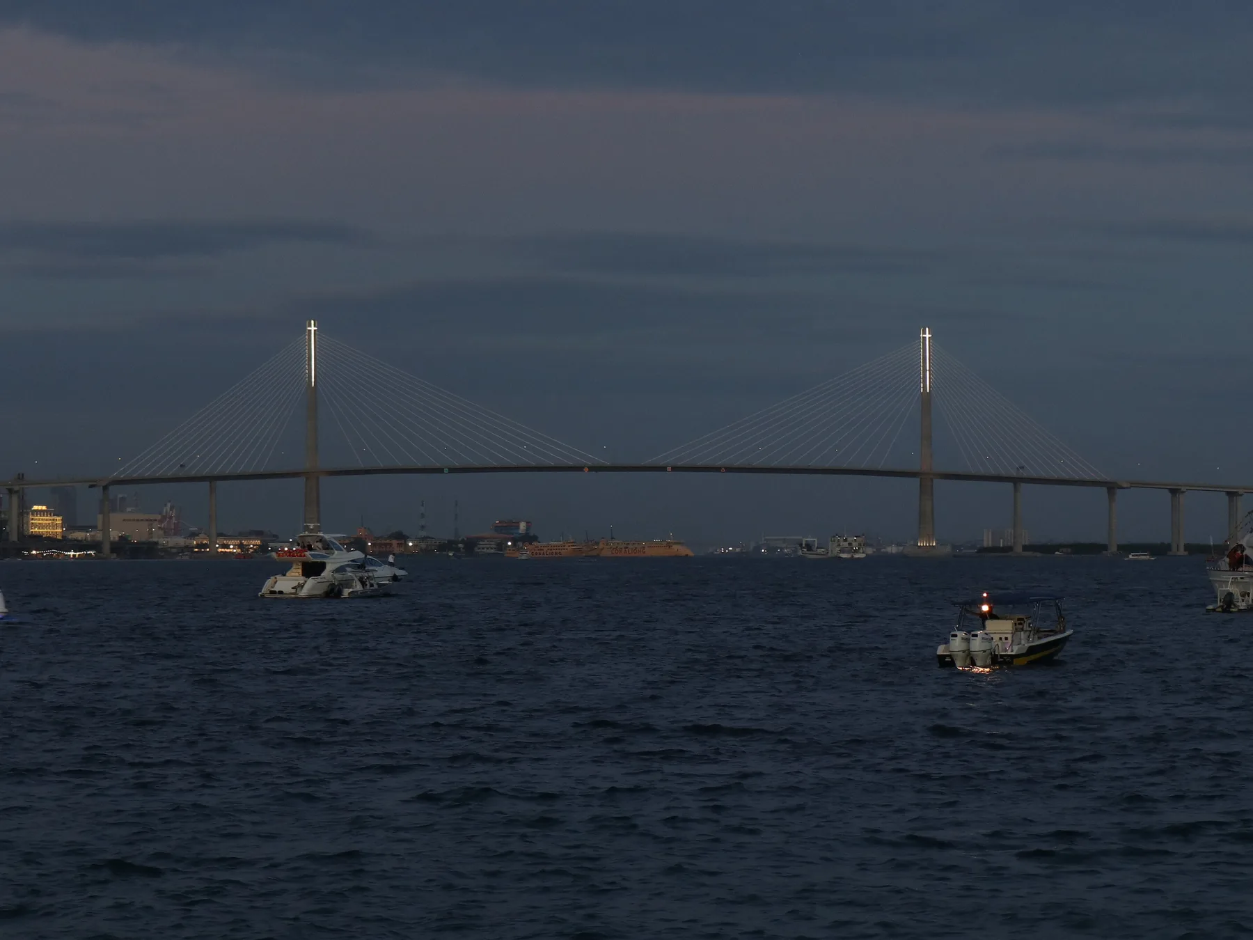 The CCLEX bridge from Cebu City at sunset