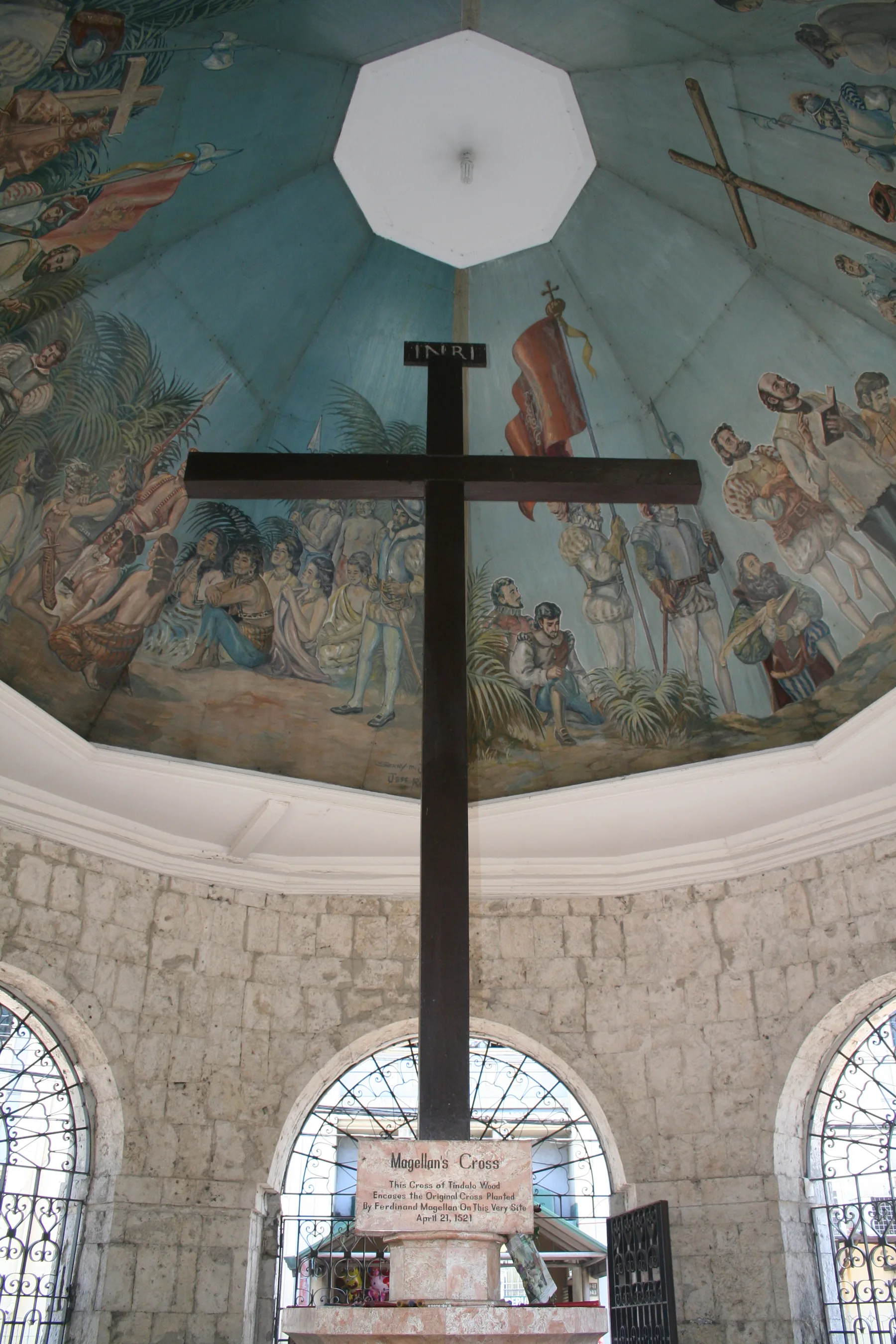 Magellan’s Cross under the painted pavilion ceiling